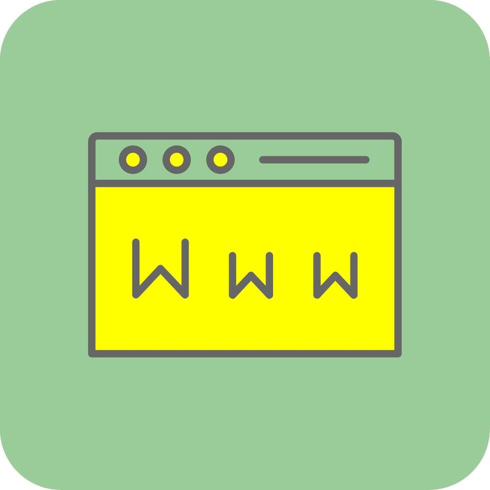 Www Filled Yellow Icon vector