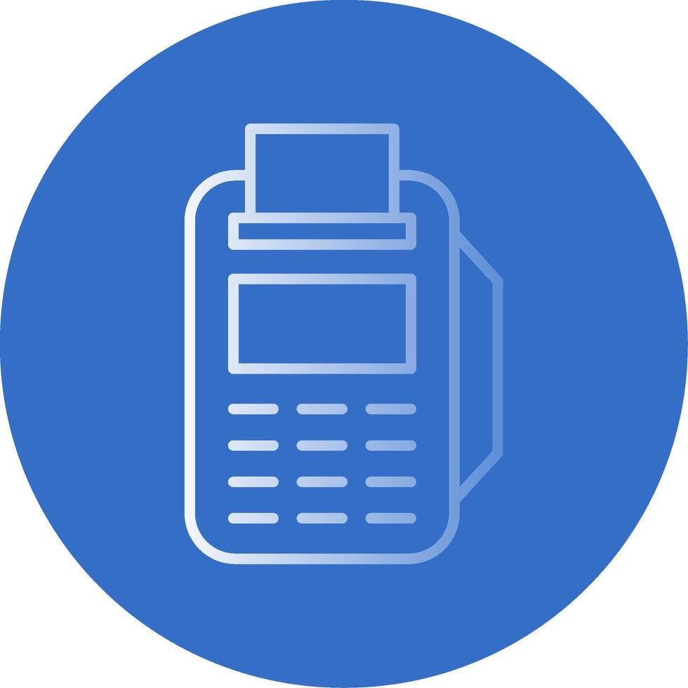 Pos Terminal Flat Bubble Icon vector