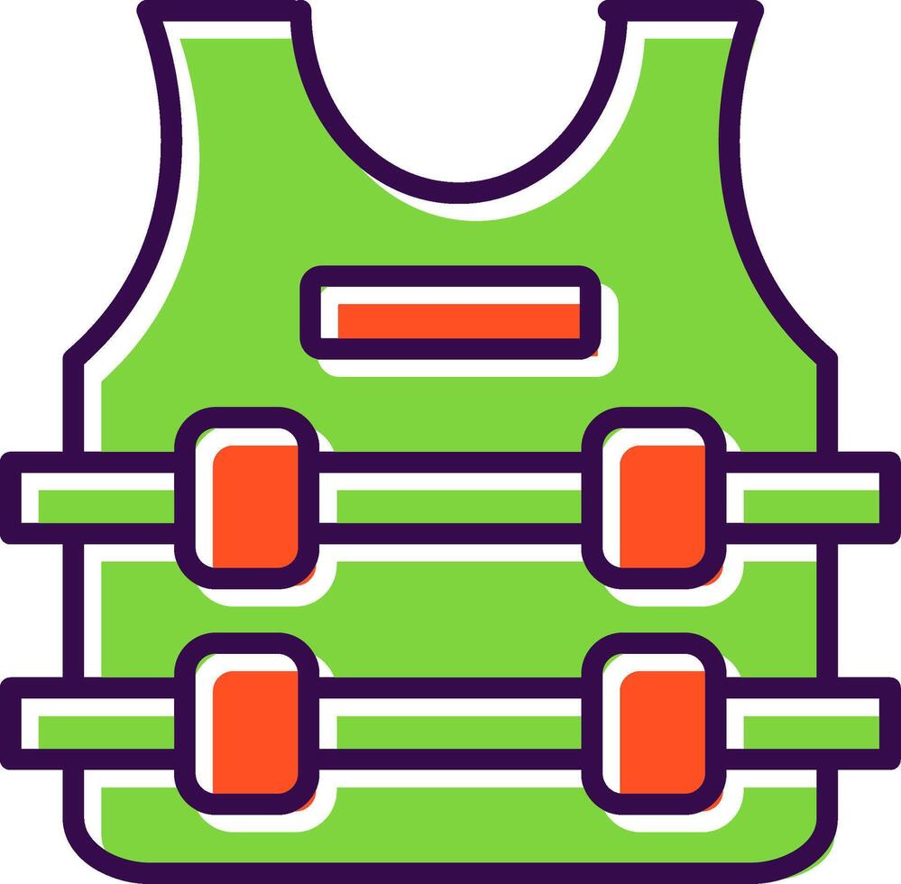 Bullet Proof Jacket filled Design Icon vector