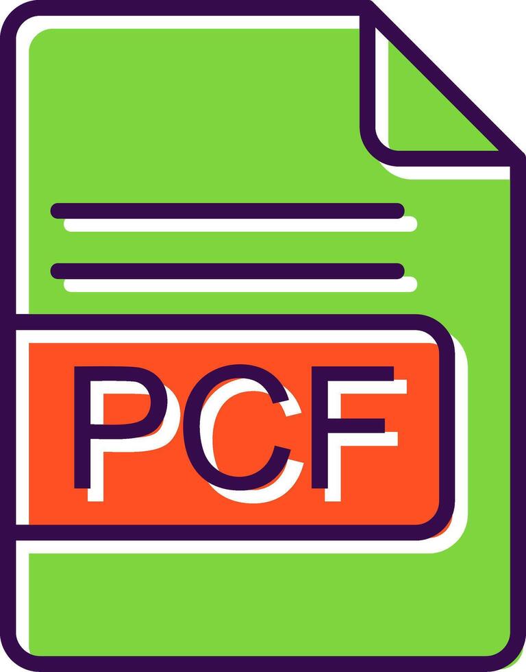 pcf archivo formato lleno diseño icono vector