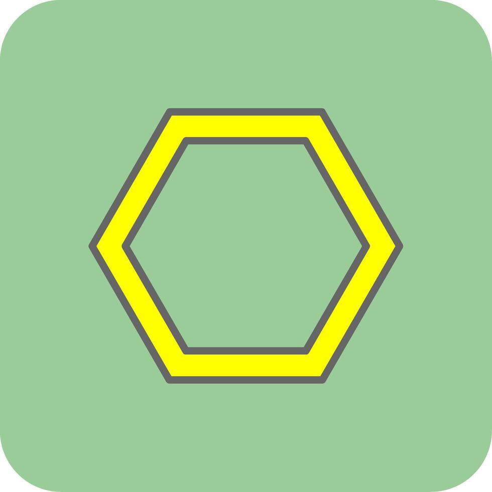 Hexagon Filled Yellow Icon vector