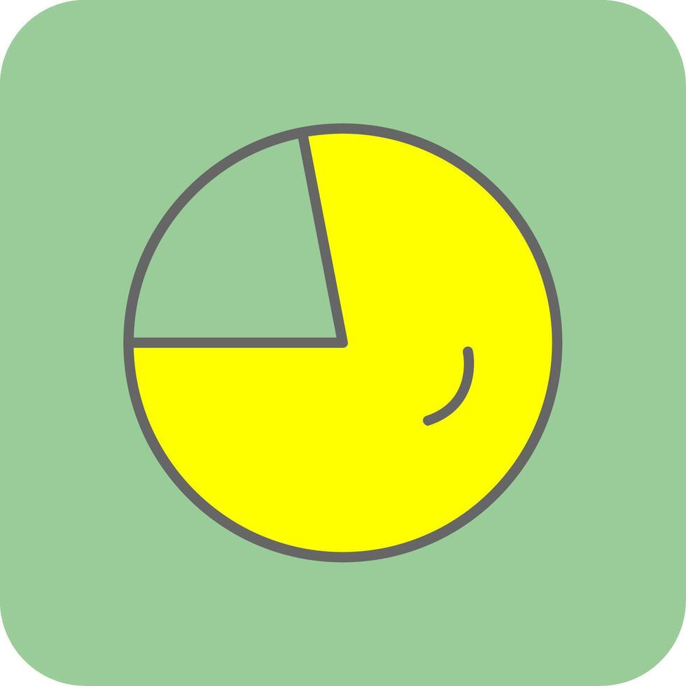 Circular Chart Filled Yellow Icon vector