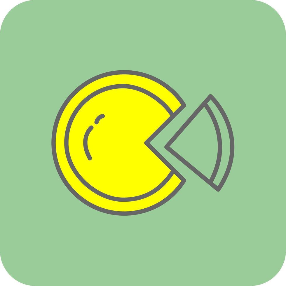 Dount Chart Filled Yellow Icon vector