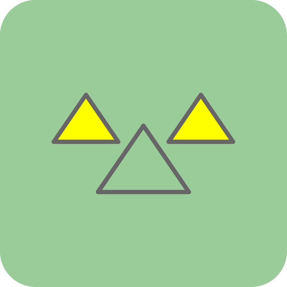 Triangles Filled Yellow Icon vector