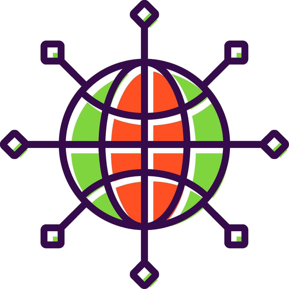 Global Connect filled Design Icon vector