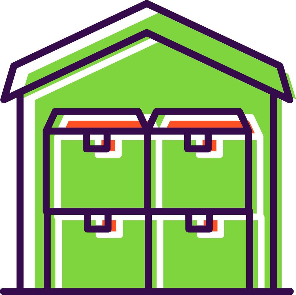 Commercial Warehouse filled Design Icon vector