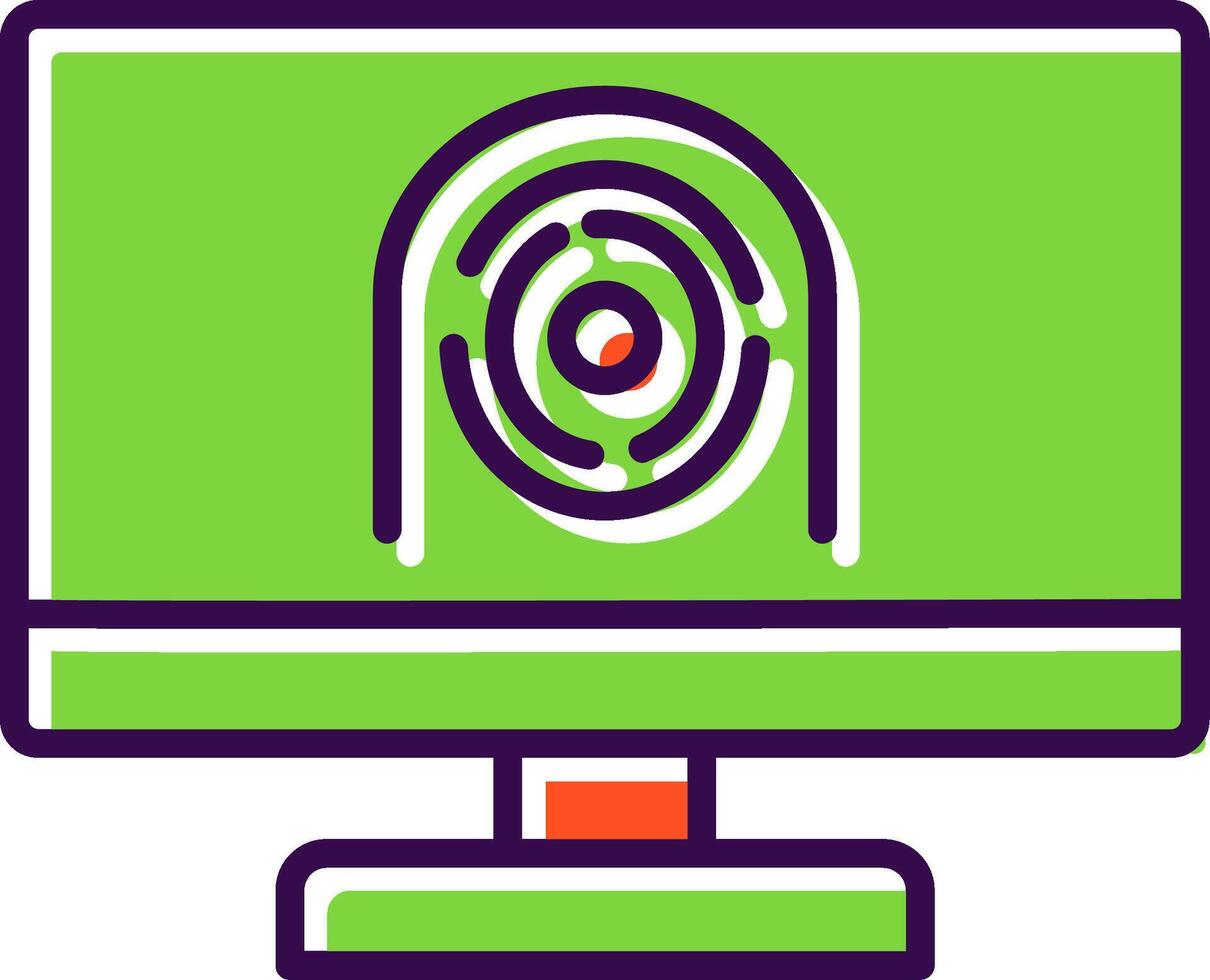 Security Computer Faceprint filled Design Icon vector