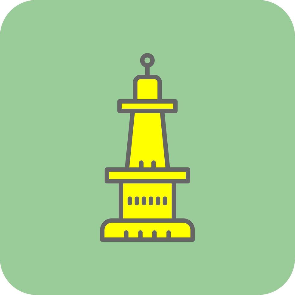 Monument Filled Yellow Icon vector