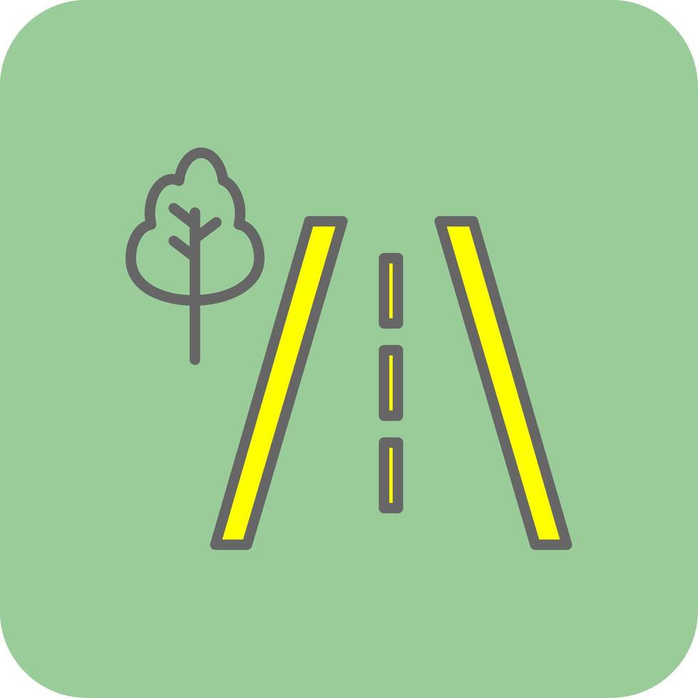 Road Filled Yellow Icon vector