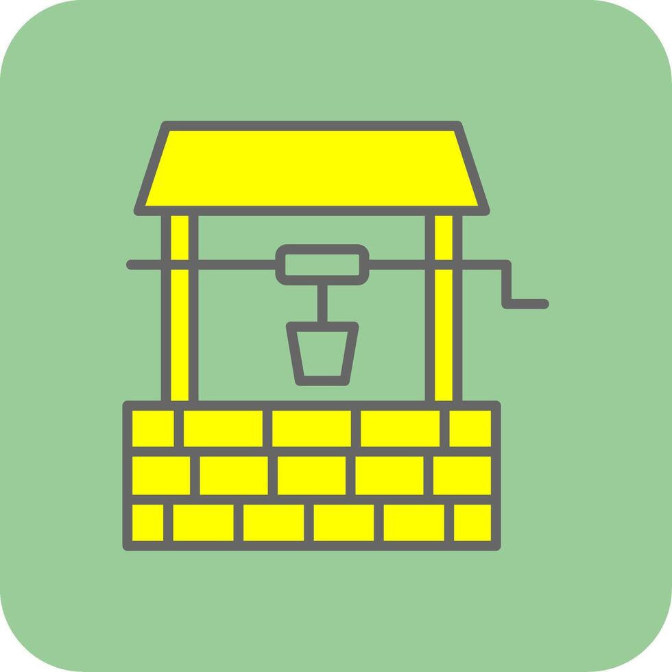 Water Well Filled Yellow Icon vector