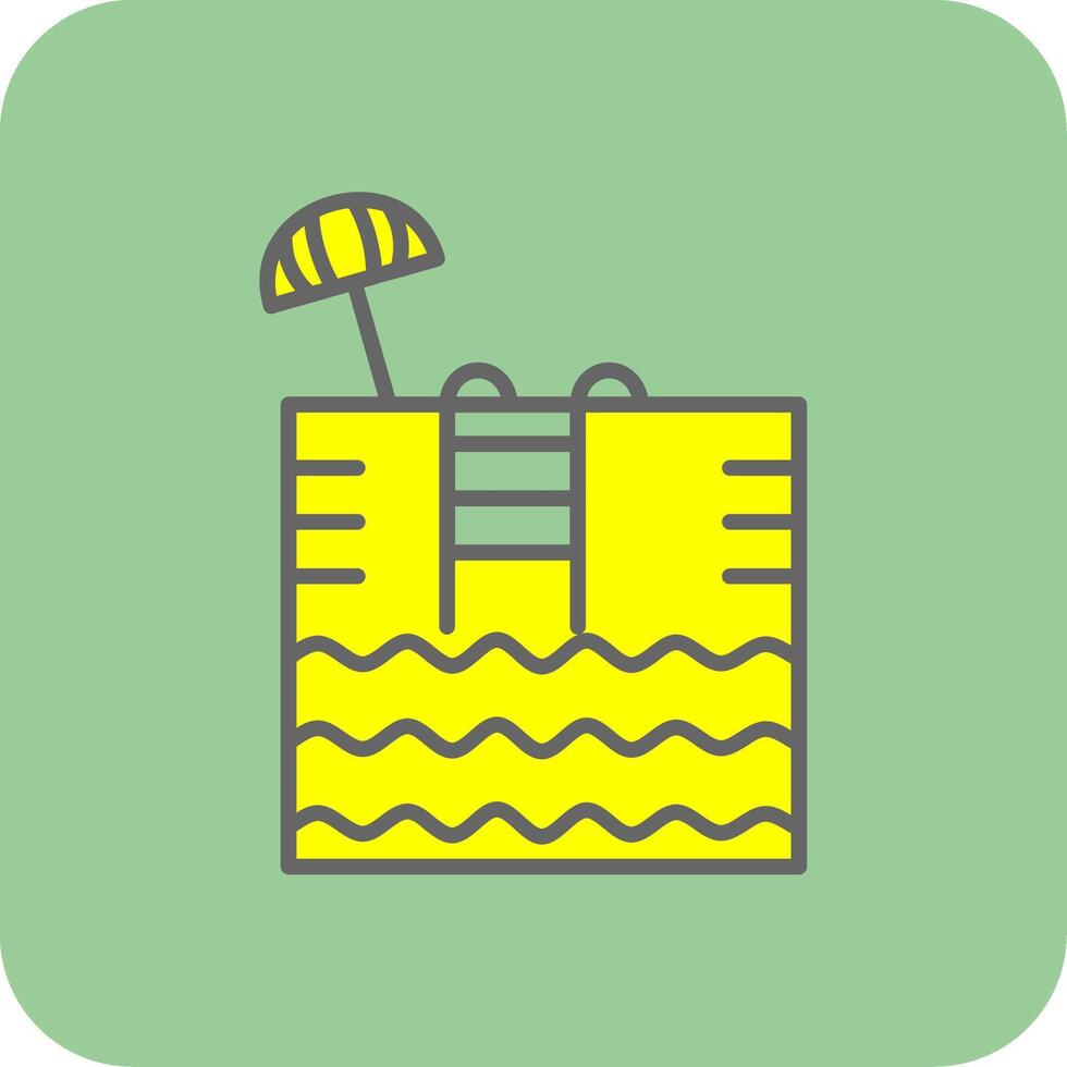 Swimming Pool Filled Yellow Icon vector