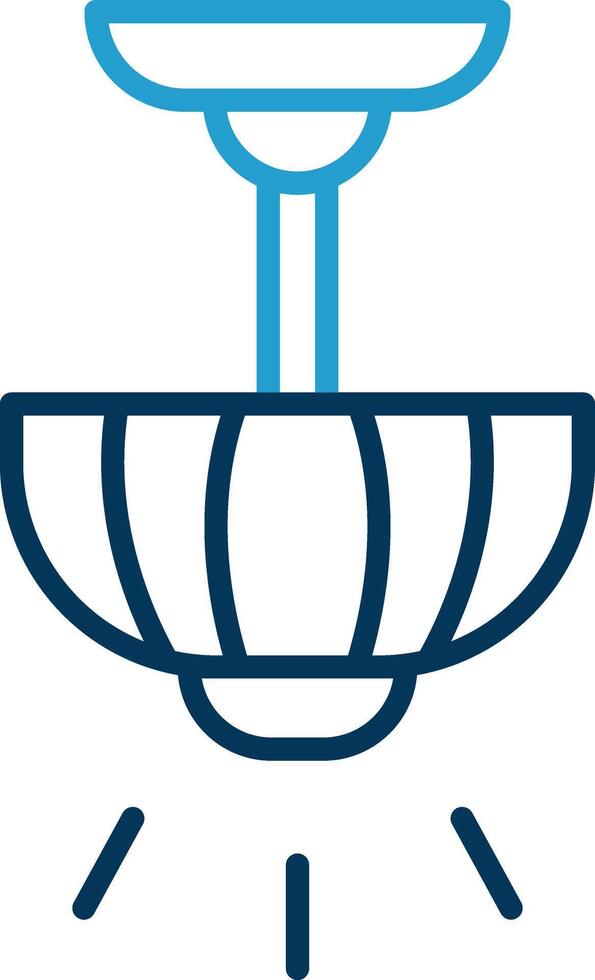 Lamp Line Blue Two Color Icon vector