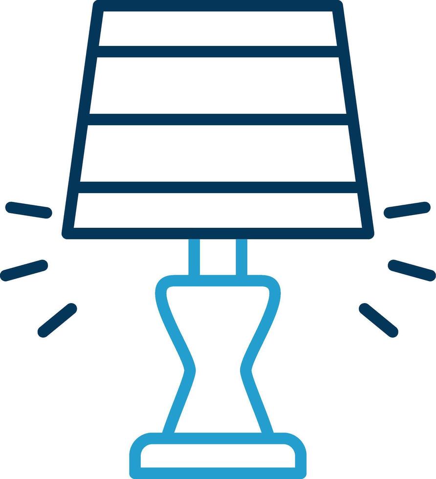 Lamp Line Blue Two Color Icon vector