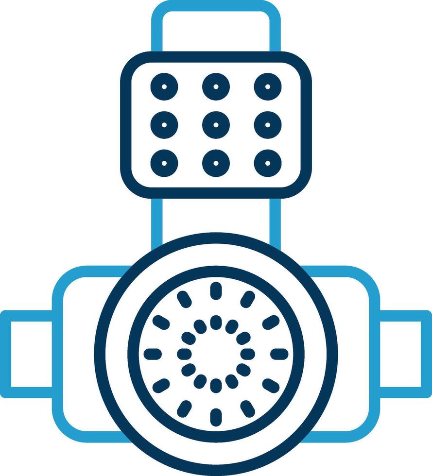 Head Light Line Blue Two Color Icon vector