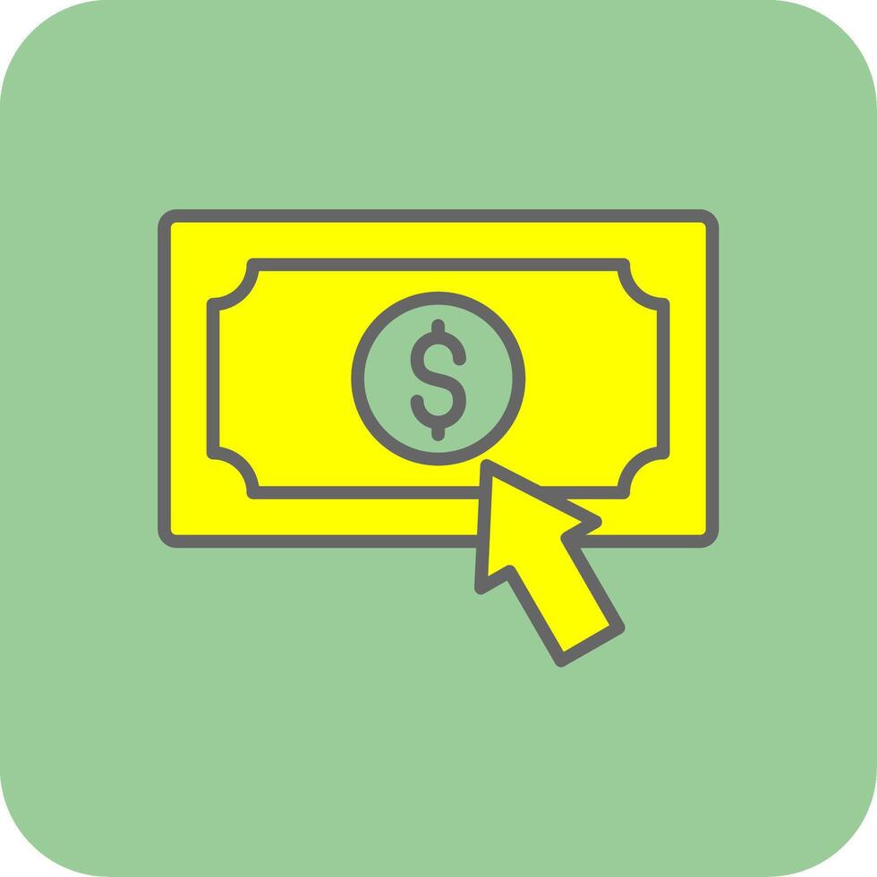 Pay Per Click Filled Yellow Icon vector