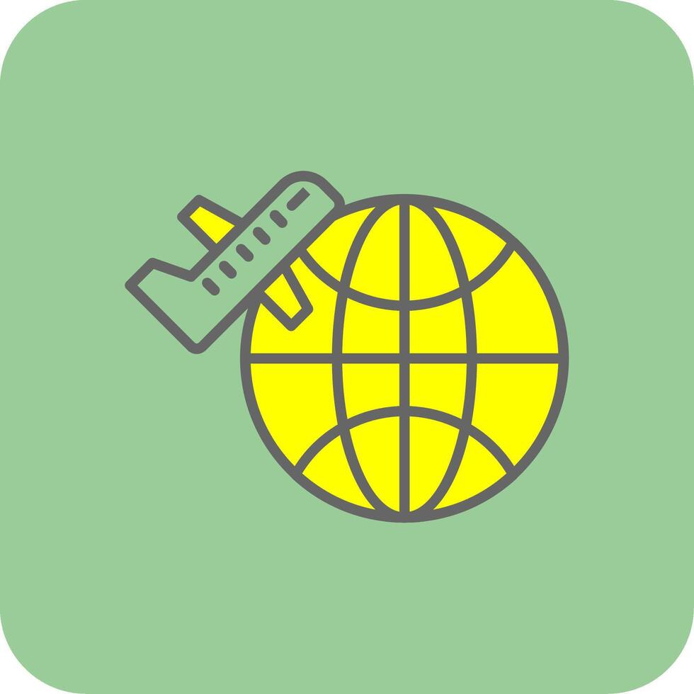 Worldwide Shipping Filled Yellow Icon vector