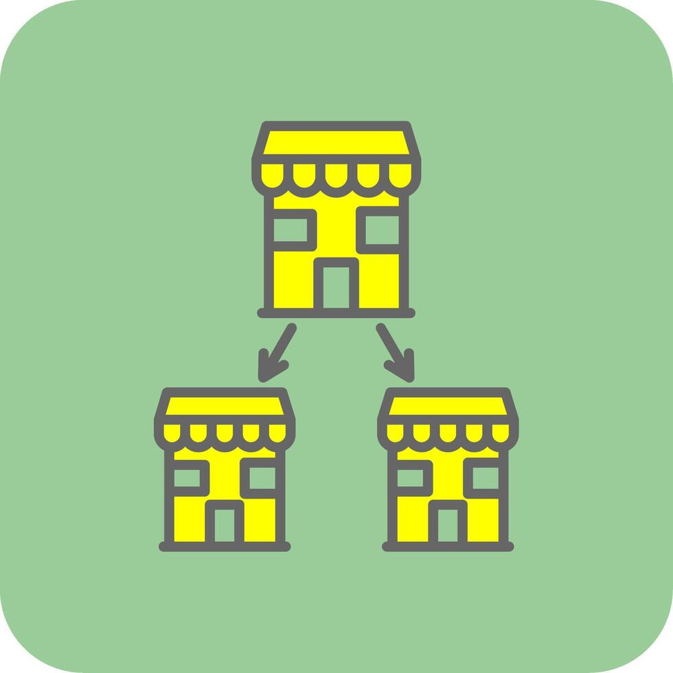Chain Store Filled Yellow Icon vector