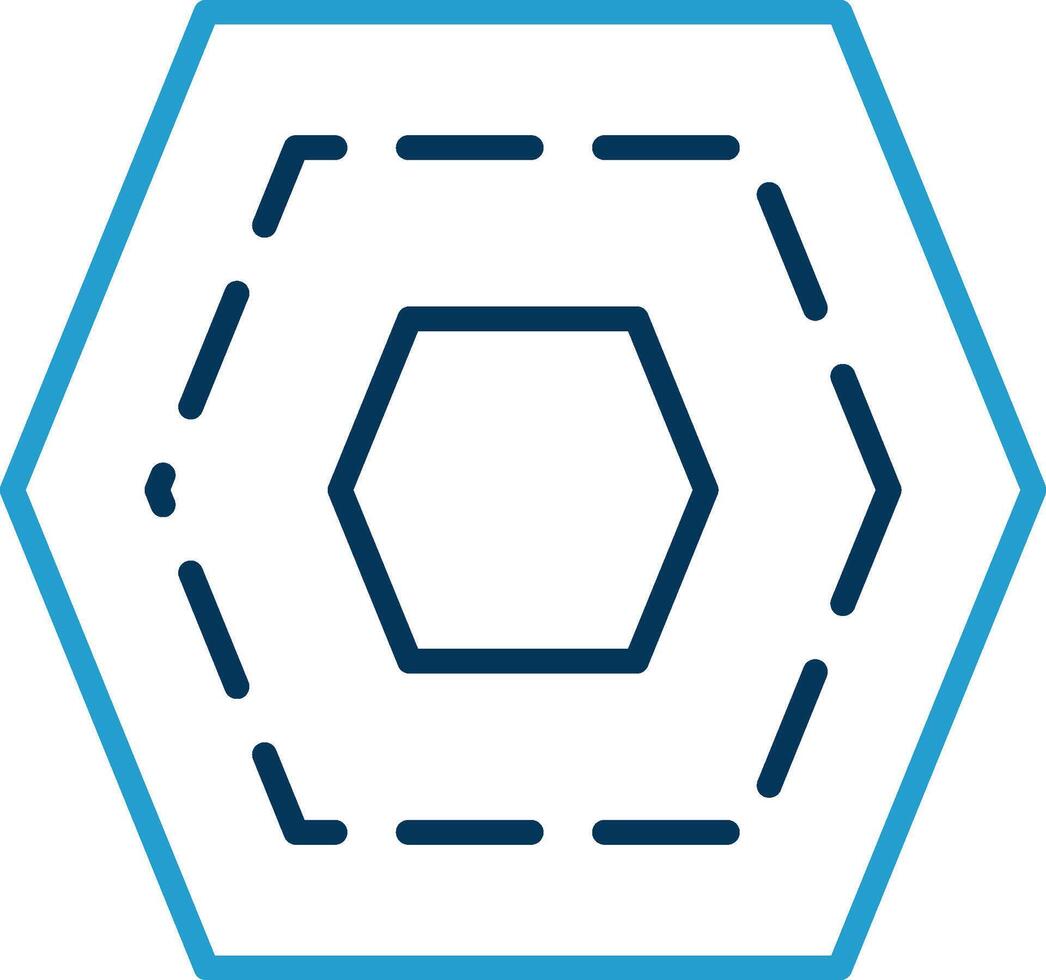 Nut Line Blue Two Color Icon vector