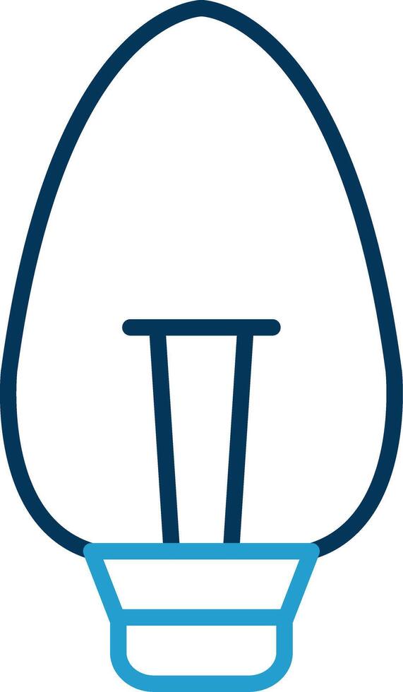 Candle Light Line Blue Two Color Icon vector