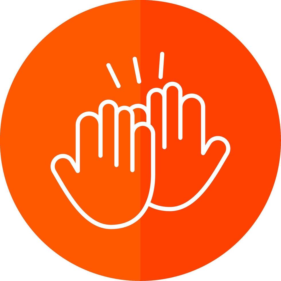 High Five Line Yellow White Icon vector