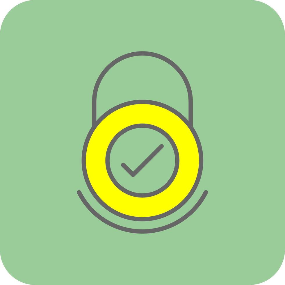 Security Check Filled Yellow Icon vector