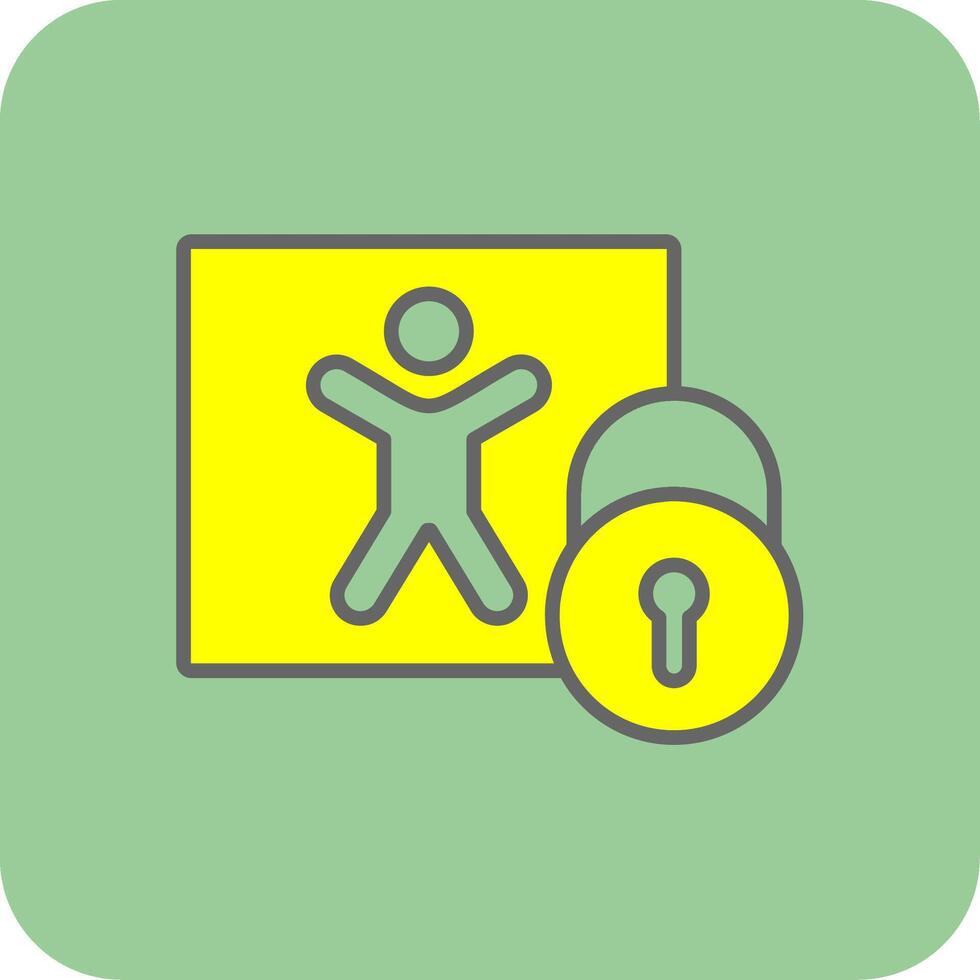 Parental Control Filled Yellow Icon vector