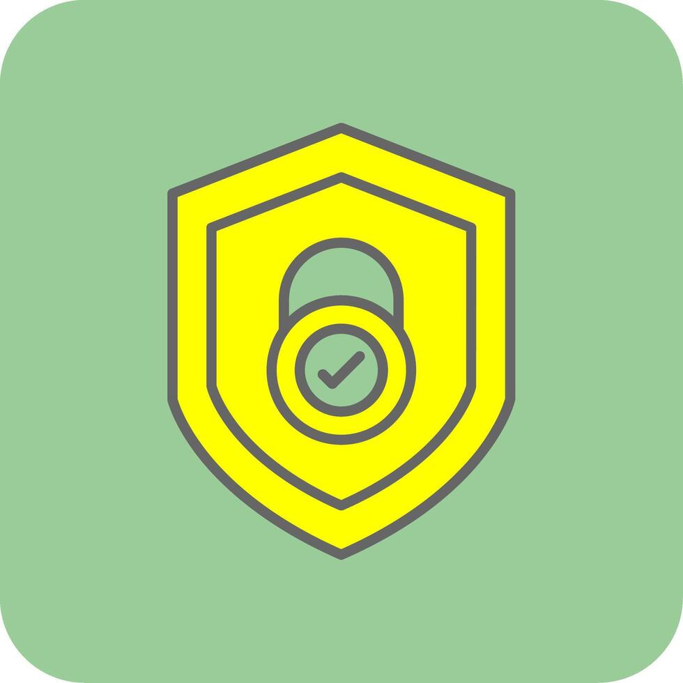 Security Check Filled Yellow Icon vector