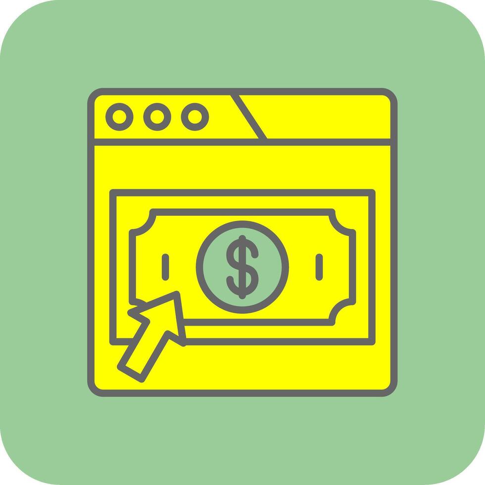 Pay Per click Filled Yellow Icon vector