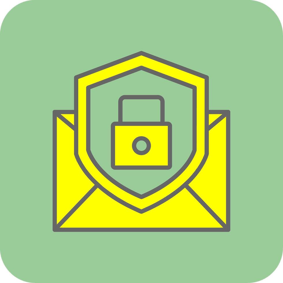 Email Protection Filled Yellow Icon vector