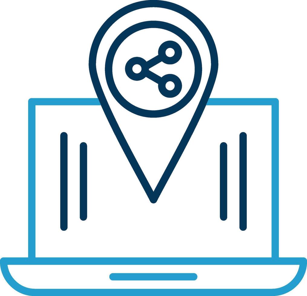 Share Location Line Blue Two Color Icon vector