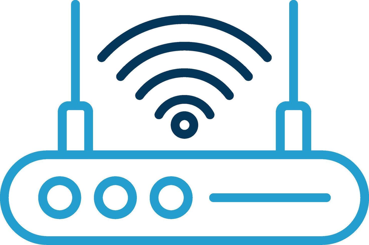 Wifi Router Line Blue Two Color Icon vector