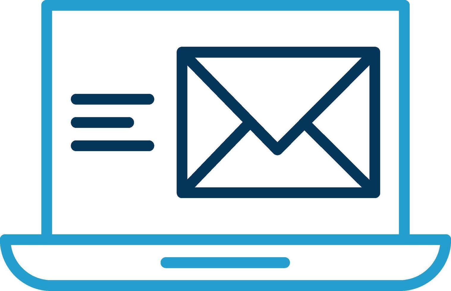 correo electrónico línea azul dos color icono vector