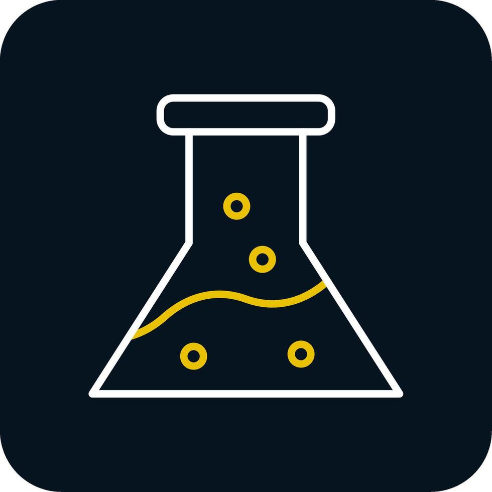 Flask Line Yellow White Icon vector