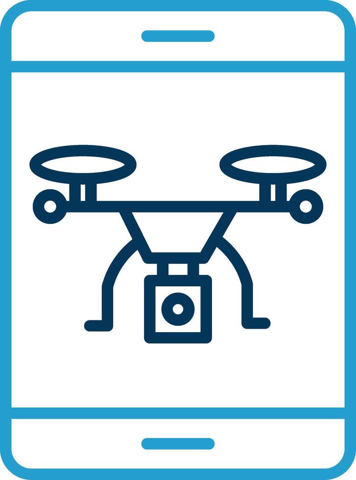 Drone Line Blue Two Color Icon vector