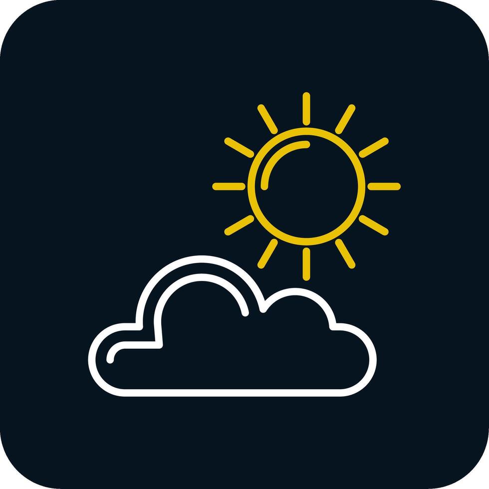 Sun Line Yellow White Icon vector