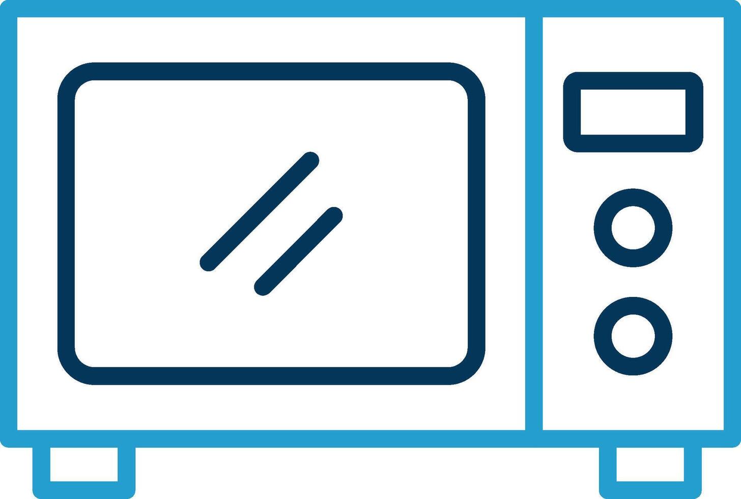 Microwave Line Blue Two Color Icon vector