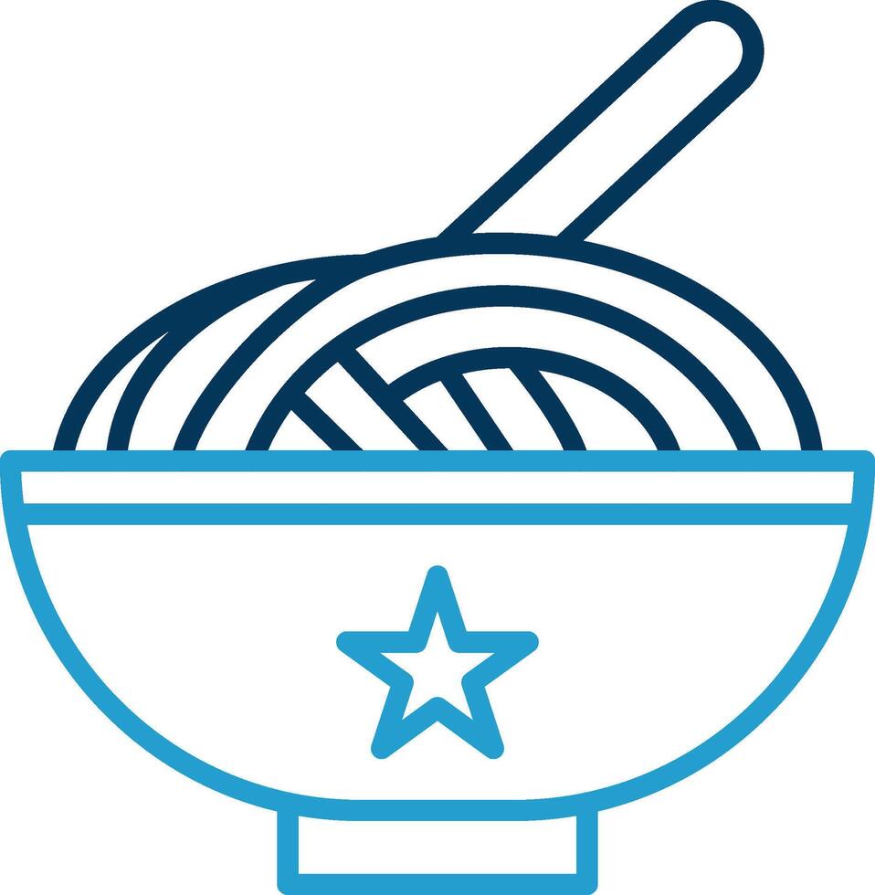 Spaghetti Line Blue Two Color Icon vector