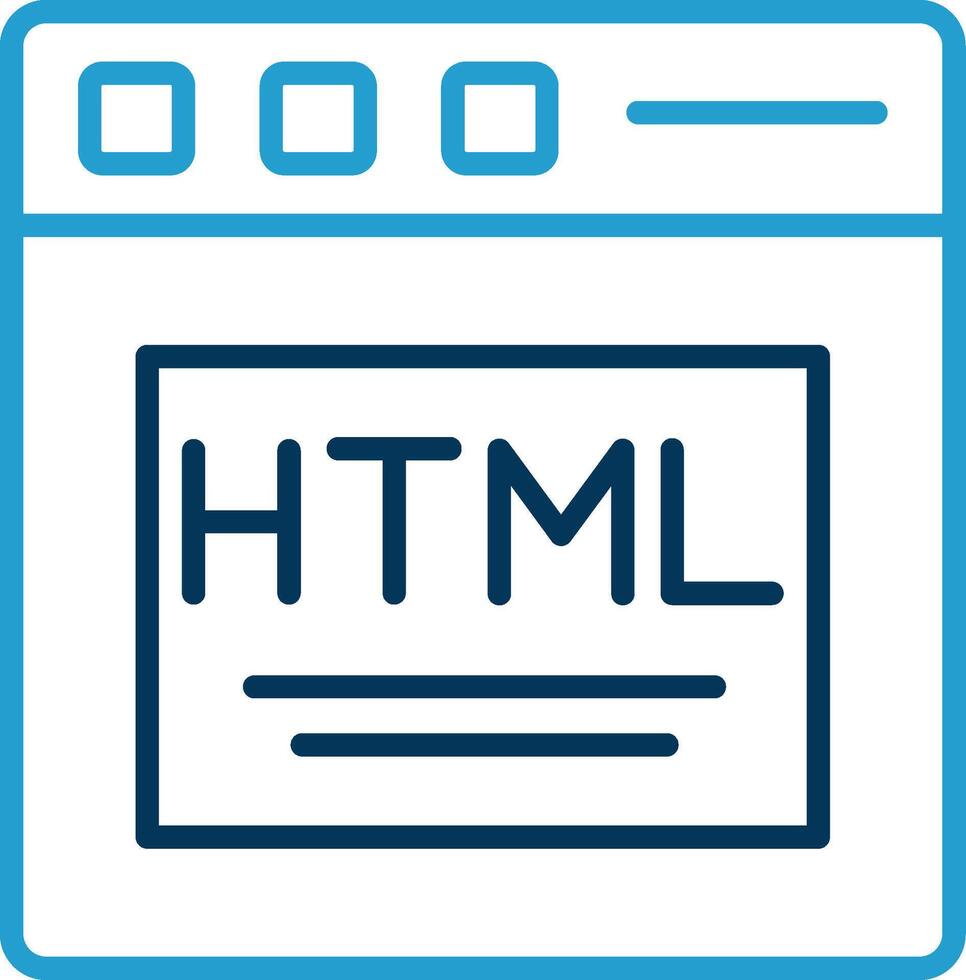 Html Line Blue Two Color Icon vector