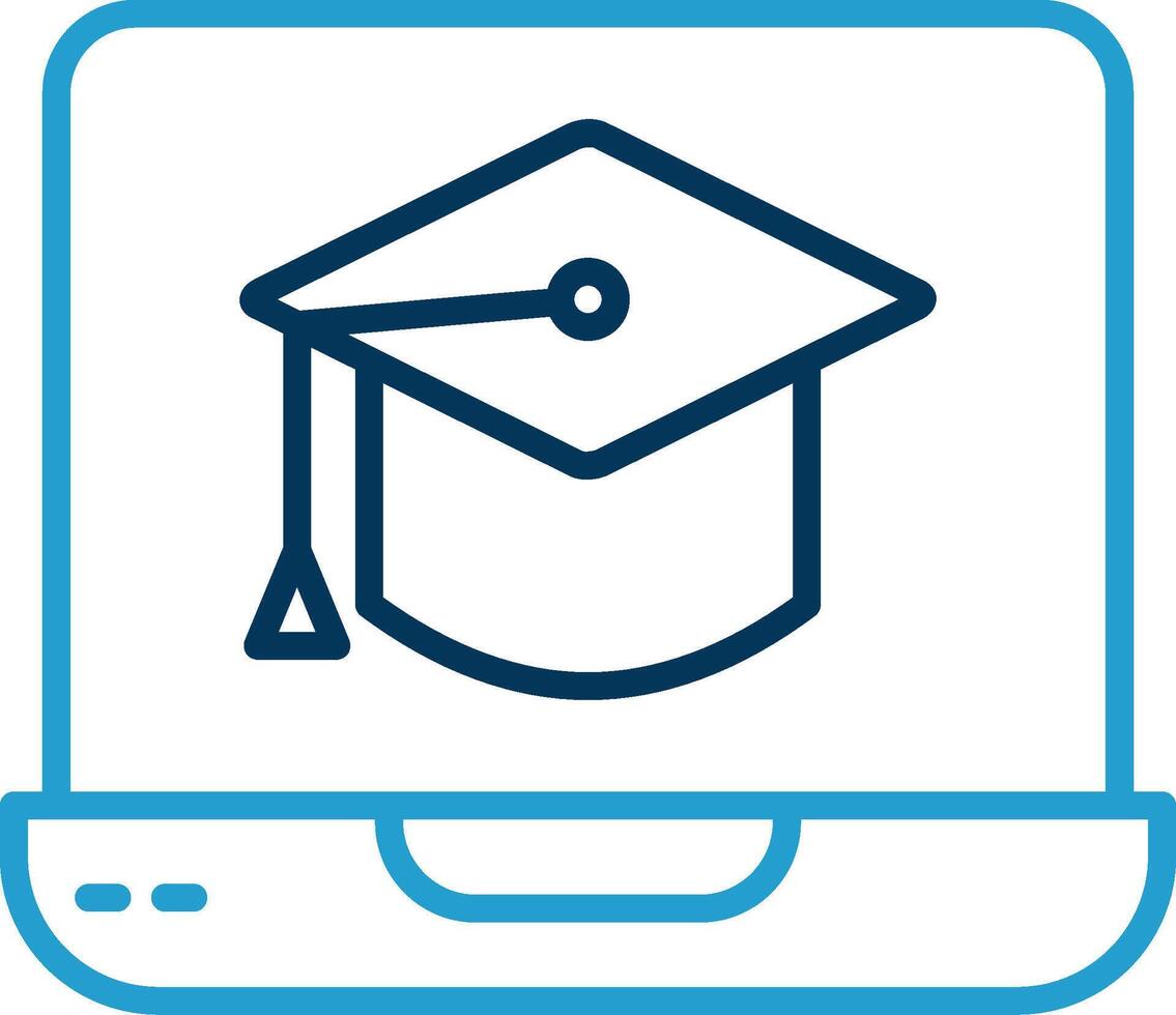 Education Line Blue Two Color Icon vector