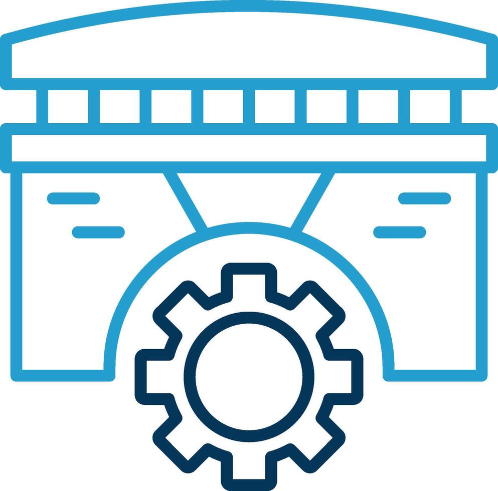 Bridge Line Blue Two Color Icon vector