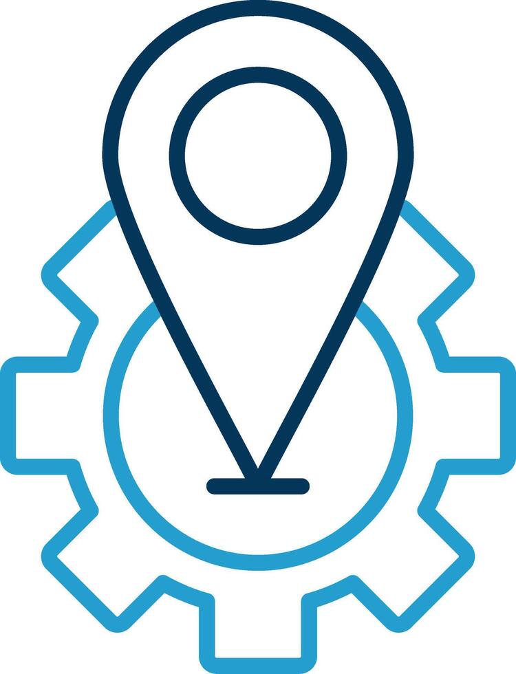Location Line Blue Two Color Icon vector