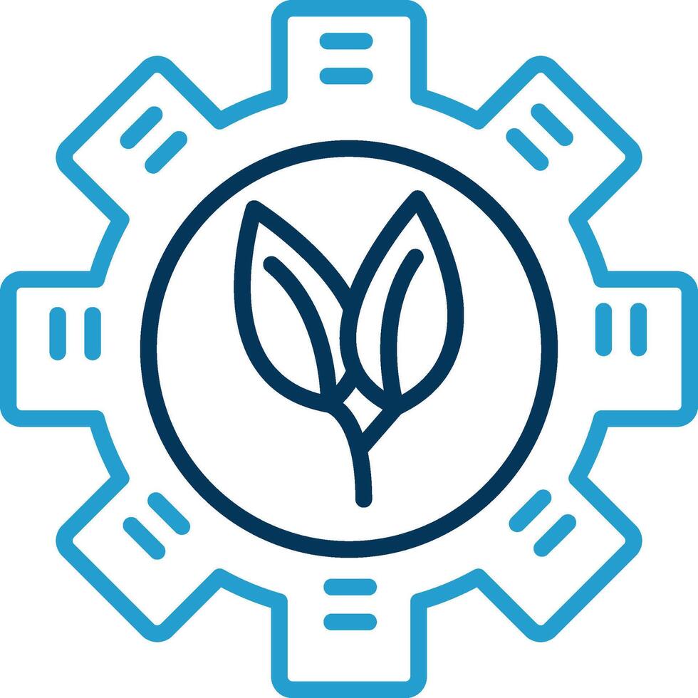Eco Line Blue Two Color Icon vector