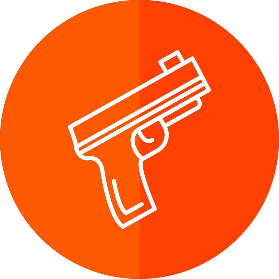 Pistol Line Yellow White Icon vector