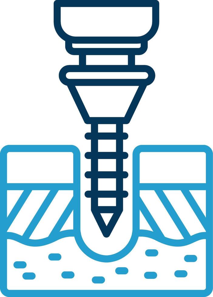 Drilling Line Blue Two Color Icon vector