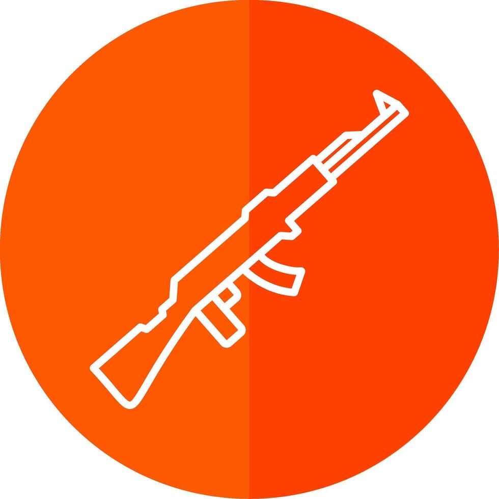 Gun Line Yellow White Icon vector