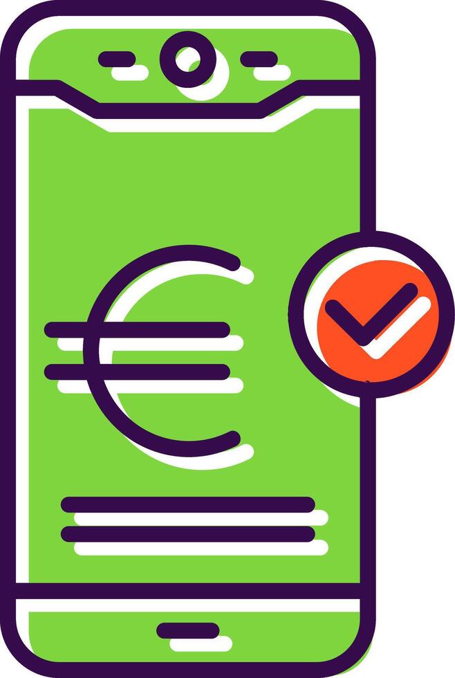 Euro Pay filled Design Icon vector