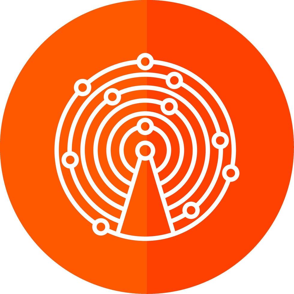 Sonar Line Yellow White Icon vector