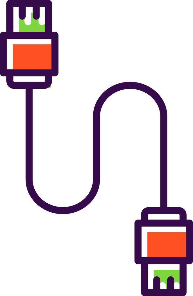 Database Cable filled Design Icon vector