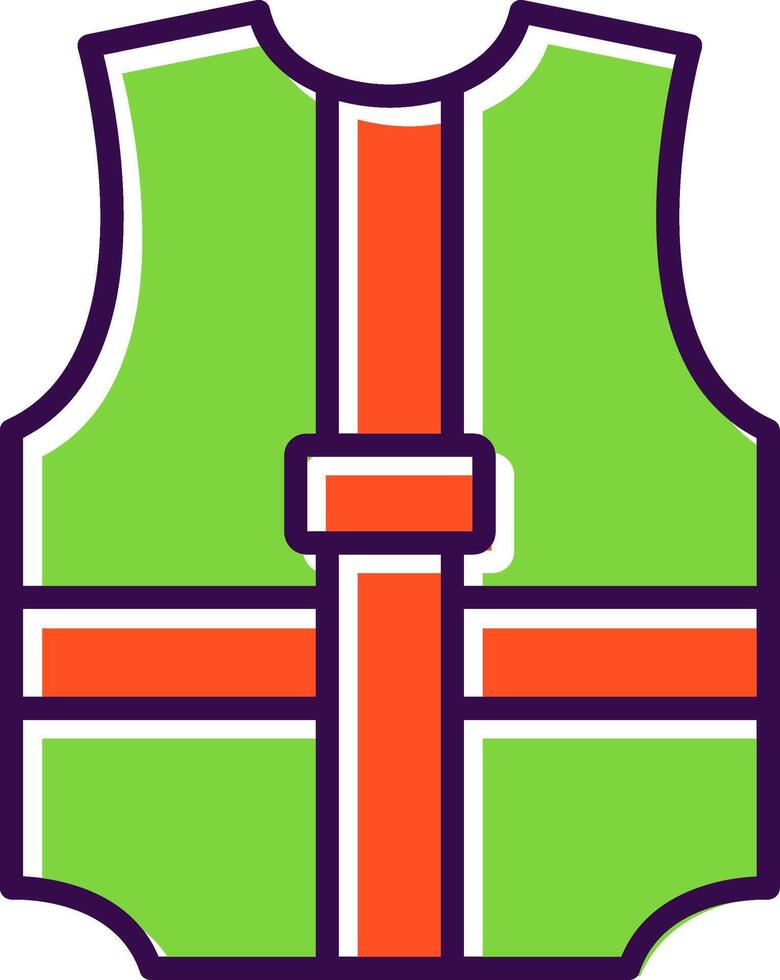 Safety Jacket filled Design Icon vector