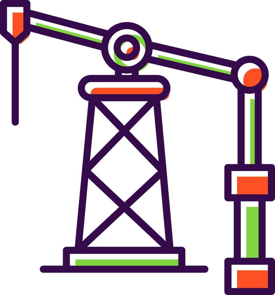 Oil Derrick filled Design Icon vector